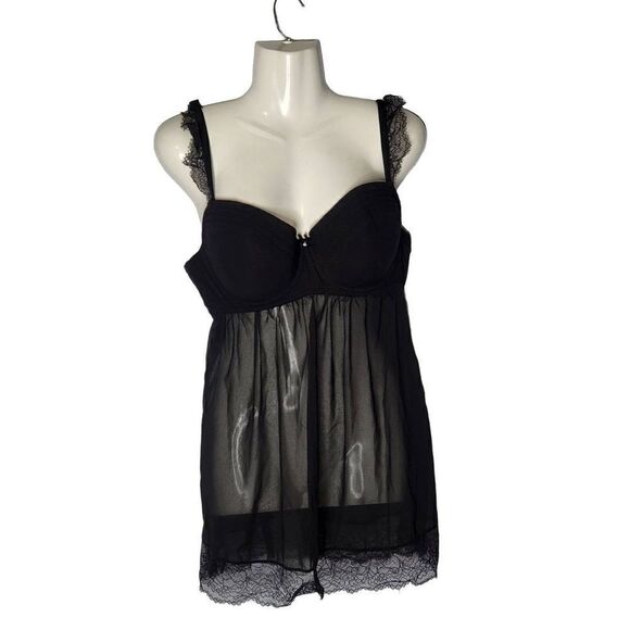 Mesh and Lace Babydoll - Picture 1 of 3